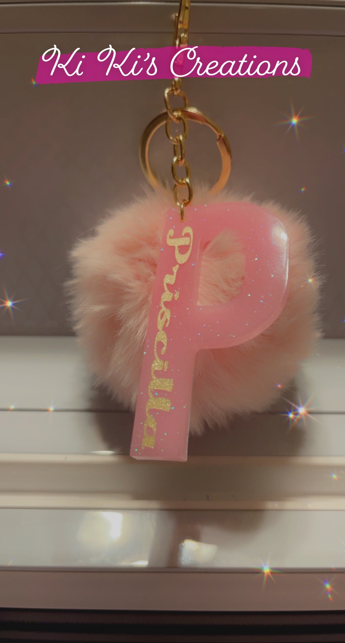 Custom Keychain w/ Pom Pom